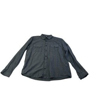 H&M Men's Button Up Shirt Gray Long Sleeve Casual Workwear Size L